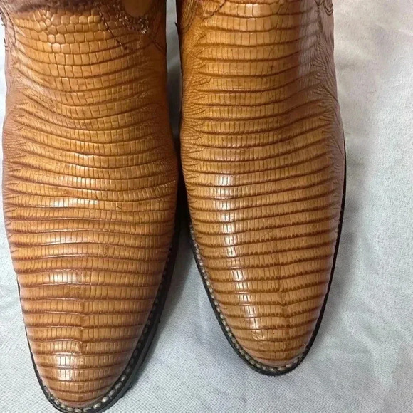 🔥 Host Pick🔥Justin Lizard Leather Cowboy Boots Style 9072 size 5.5E - Picture 9 of 12